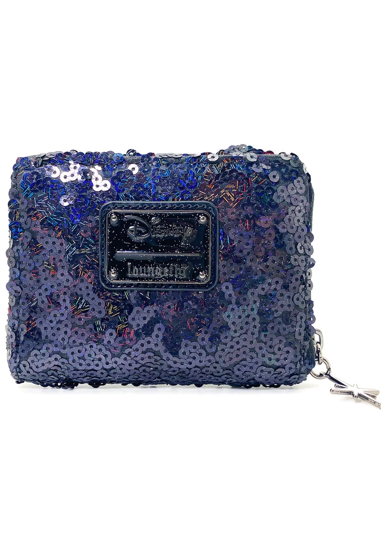 Loungefly X LASR Exclusive Disney Celestial Dreams Black Holographic Sequin Minnie Zip Wallet New 5 Loungefly X LASR Exclusive Disney Celestial Dreams Black Holographic Sequin Minnie Zip Wallet New