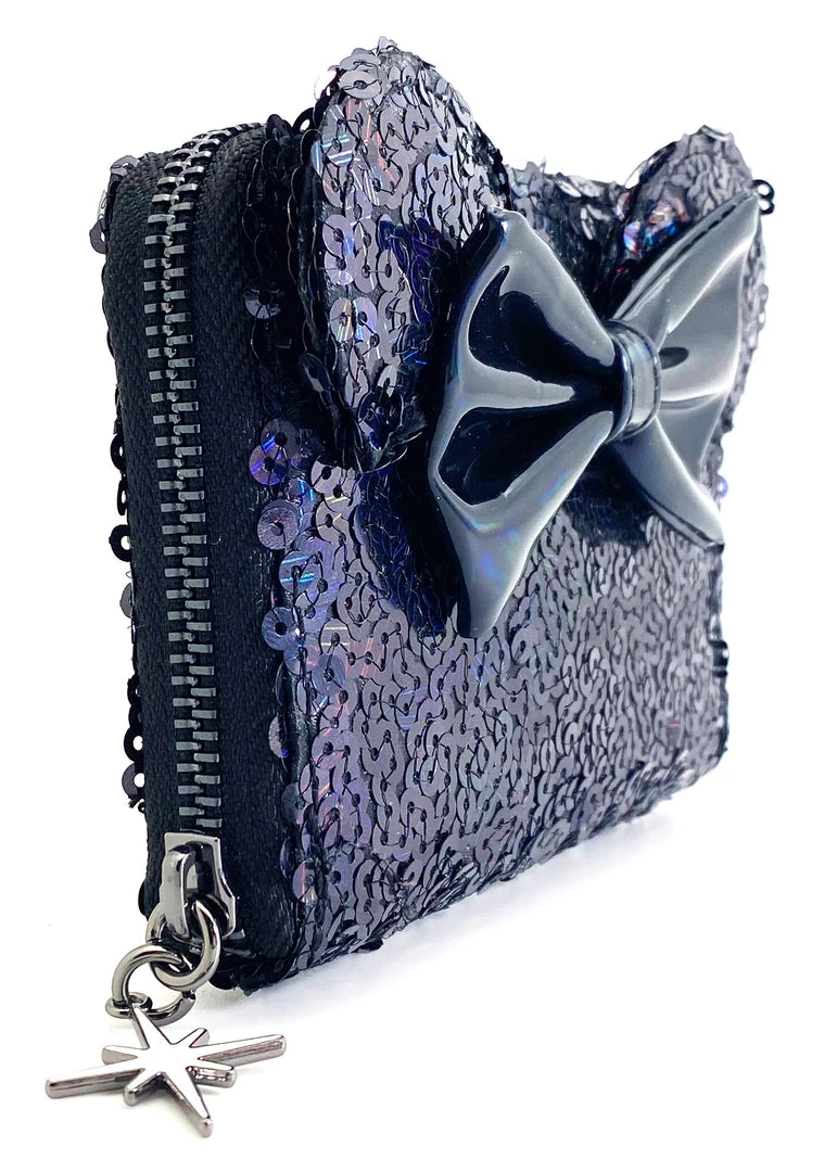 Loungefly X LASR Exclusive Disney Celestial Dreams Black Holographic Sequin Minnie Zip Wallet New 6 Loungefly X LASR Exclusive Disney Celestial Dreams Black Holographic Sequin Minnie Zip Wallet New