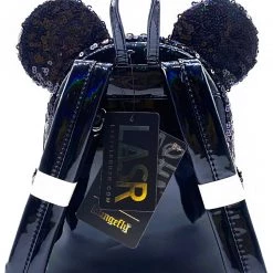 Loungefly New X LASR Exclusive Disney Celestial Dreams Black Holographic Sequin Minnie Mini Backpack