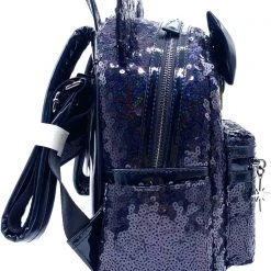 Loungefly New X LASR Exclusive Disney Celestial Dreams Black Holographic Sequin Minnie Mini Backpack