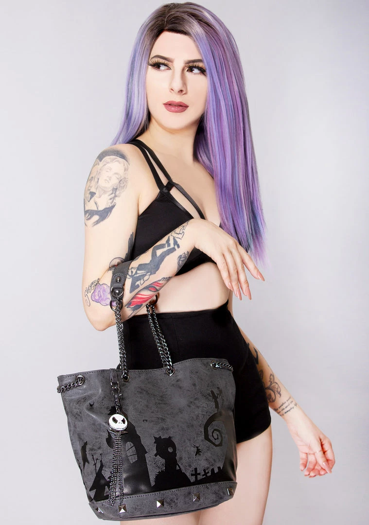 Loungefly X Nightmare Before Christmas Halloween Town Tote Bag LASR Exclusives 3 Loungefly X Nightmare Before Christmas Halloween Town Tote Bag LASR Exclusives