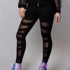 LA Style Rush Women's Festival Meshed Up Cut-Out Leggings