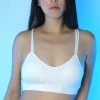 LA Style Rush On The Fence Bra Top In White Women's Festival 1 LA Style Rush On The Fence Bra Top In White Women's Festival
