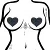 Pastease Love Glitter Heart Nipple Pasties In Black 1 Pastease Love Glitter Heart Nipple Pasties In Black