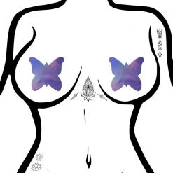 Pastease Monarch Holographic Butterfly Nipple Pasties In Lavender Accessories