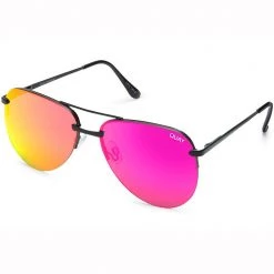Quay Australia The Playa Sunglasses In Black/Pink Accessories