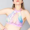 Roma Crypto Cutie Strappy Holographic Halter Top