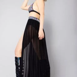 Roma Electrostatic Sheer Long Skirt New