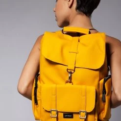 Spiral Chelsea City Backpack In Mustard Yellow