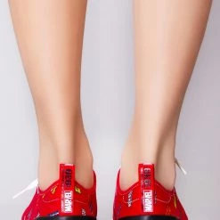 TOMS X Marvel Travel Lite Womens Low AOP Marvel Logos Sneakers In Red Shoes