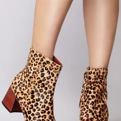 TOMS Emmy Desert Tan Leopard Booties