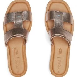 TOMS Shoes Seacliff Metallic Leather Sandals
