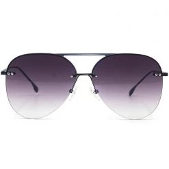 TopFoxx The Great Fantastic Megan 2 Narrow Sunglasses In Black Fade