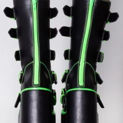 Y.R.U. Dune Alien Platform Boots In Black Green 9 Y.R.U. Dune Alien Platform Boots In Black Green