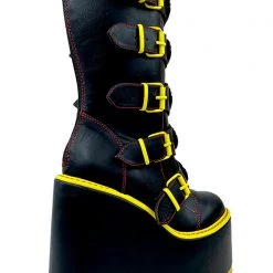 Y.R.U. New Dune Biohazard Platform Boots In Black/Yellow 11 Y.R.U. New Dune Biohazard Platform Boots In Black/Yellow