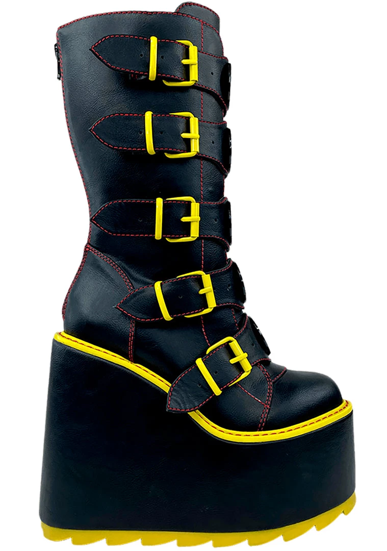 Y.R.U. New Dune Biohazard Platform Boots In Black/Yellow 4 Y.R.U. New Dune Biohazard Platform Boots In Black/Yellow