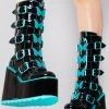 Y.R.U. Dune Butterfly Platform Boots In Black Teal 2 Y.R.U. Dune Butterfly Platform Boots In Black Teal