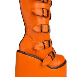 Y.R.U. Dune Jackolantern Platform Boots In Orange New 11 Y.R.U. Dune Jackolantern Platform Boots In Orange New