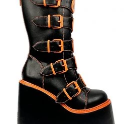 Y.R.U. Dune Jackolantern Platform Boots In Black Orange Shoes 12 Y.R.U. Dune Jackolantern Platform Boots In Black Orange Shoes