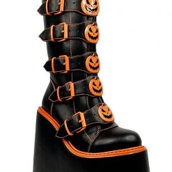 Y.R.U. Dune Jackolantern Platform Boots In Black Orange Shoes 11 Y.R.U. Dune Jackolantern Platform Boots In Black Orange Shoes
