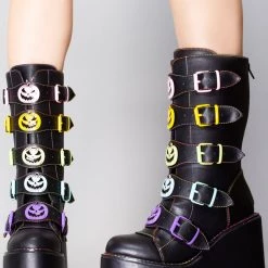 Y.R.U. Dune Jackolantern Platform Boots In Black Pastel Shoes