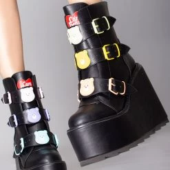 Y.R.U. The Great Fantastic Dune Lo Care Bears Platform Boots In Black
