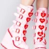 Y.R.U. New Dune Valentine Platform Boots In Pink Red