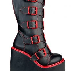 Y.R.U. New Dune Valentine Platform Boots In Black Red 13 Y.R.U. New Dune Valentine Platform Boots In Black Red