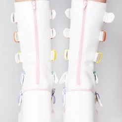 Y.R.U. Shoes Dune Valentine Platform Boots In White Pastel 9 Y.R.U. Shoes Dune Valentine Platform Boots In White Pastel