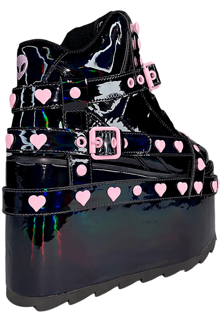 Y.R.U. New Qozmo Bondage Heart In Black Hologram/Pink 9 Y.R.U. New Qozmo Bondage Heart In Black Hologram/Pink
