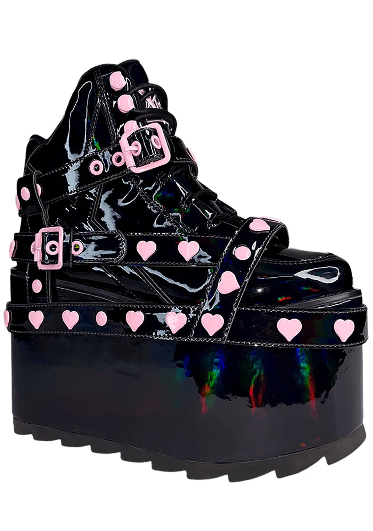 Y.R.U. New Qozmo Bondage Heart In Black Hologram/Pink 6 Y.R.U. New Qozmo Bondage Heart In Black Hologram/Pink