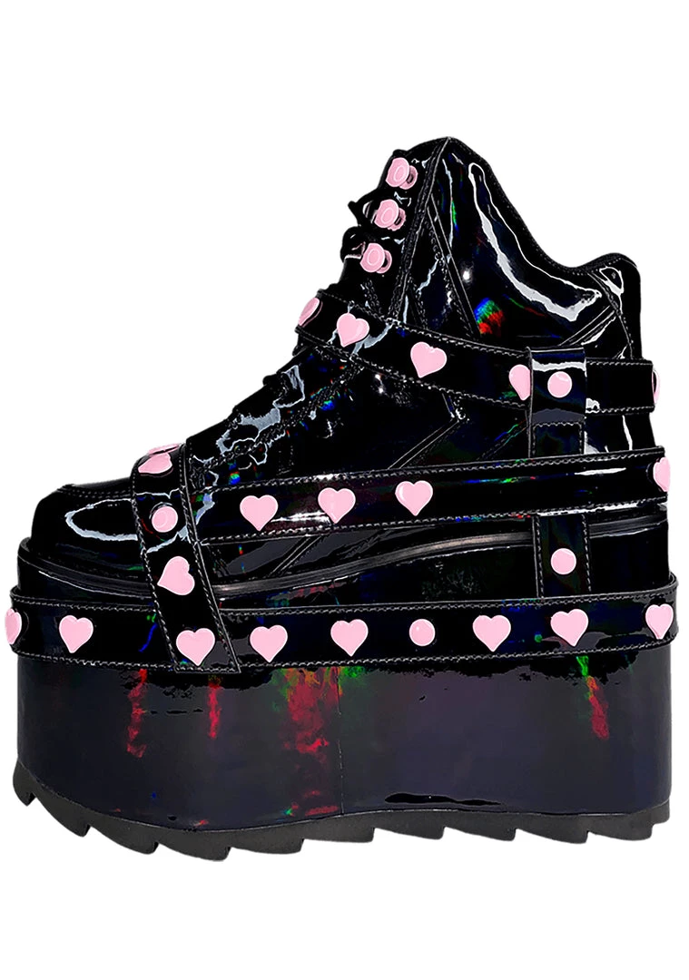 Y.R.U. New Qozmo Bondage Heart In Black Hologram/Pink 8 Y.R.U. New Qozmo Bondage Heart In Black Hologram/Pink