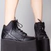 Y.R.U. Qozmo Sky Hi Platform Sneakers In Black Shoes
