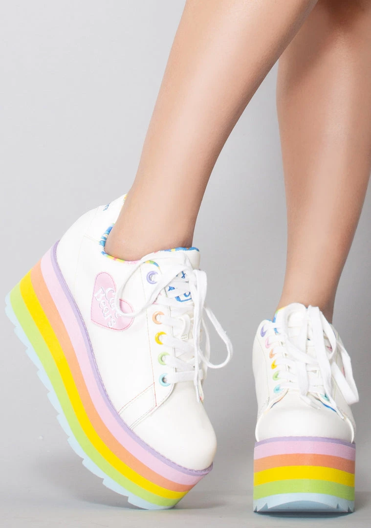 Y.R.U. Mad World X Care Bears Lala Platform Sneakers In White Pastel 4 Y.R.U. Mad World X Care Bears Lala Platform Sneakers In White Pastel