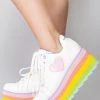 Y.R.U. Mad World X Care Bears Lala Platform Sneakers In White Pastel 1 Y.R.U. Mad World X Care Bears Lala Platform Sneakers In White Pastel