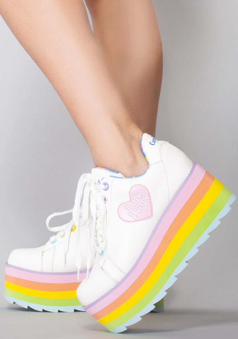 Y.R.U. Mad World X Care Bears Lala Platform Sneakers In White Pastel 3 Y.R.U. Mad World X Care Bears Lala Platform Sneakers In White Pastel