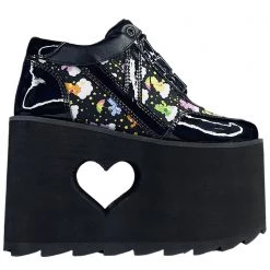 Y.R.U. Qozmo Lo Care Bears Platform Sneakers In Black Sky New