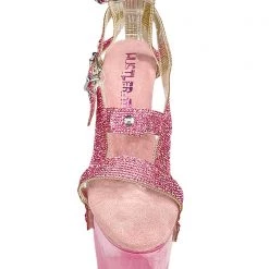 XTRA X Hustler X Qrystal Platform Heels In Pink World Tour