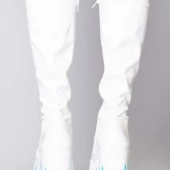 Y.R.U. Mad World Zen Flame Platform Boots In White