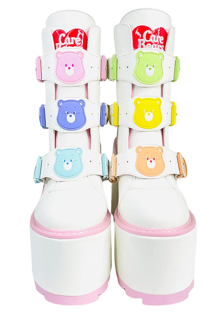 Y.R.U. New Dune Lo Care Bears Platform Boots In White 4 Y.R.U. New Dune Lo Care Bears Platform Boots In White