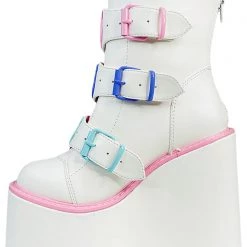 Y.R.U. New Dune Lo Care Bears Platform Boots In White 9 Y.R.U. New Dune Lo Care Bears Platform Boots In White