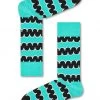 Happy Socks Squiggly Party Socks In Aqua/Black